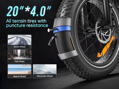 SAMEBIKE LOTDM200-II Step-Through Fat-Tire E-Bike – product image 10