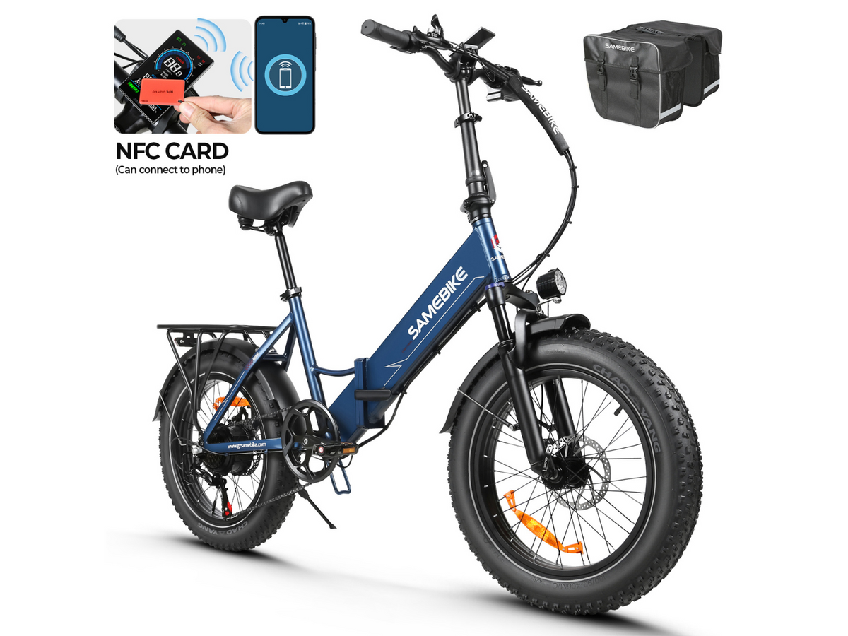 SAMEBIKE LOTDM200-II Step-Through Fat-Tire E-Bike – White – product image 2