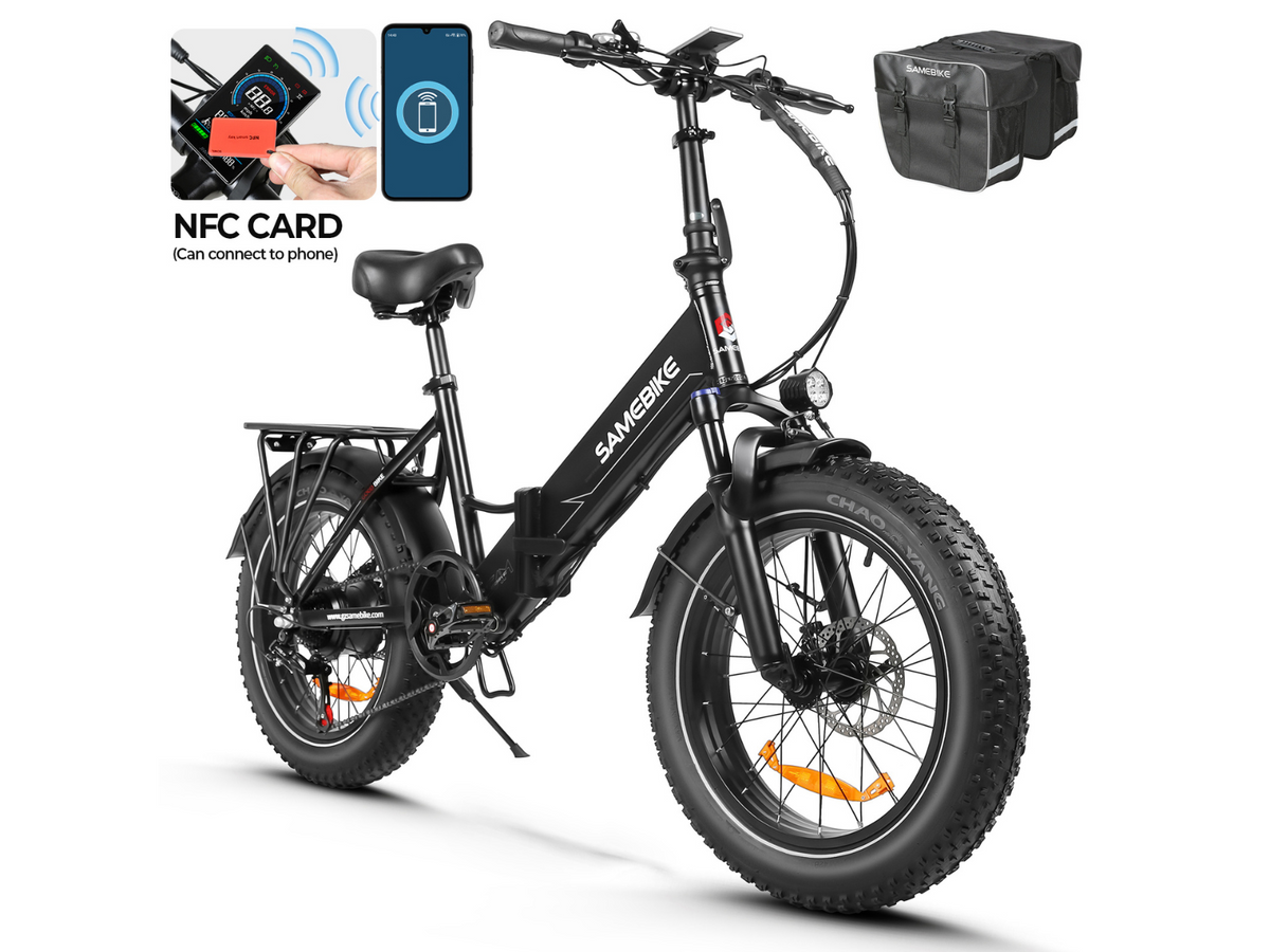 SAMEBIKE LOTDM200-II Step-Through Fat-Tire E-Bike – Navy – product image 3