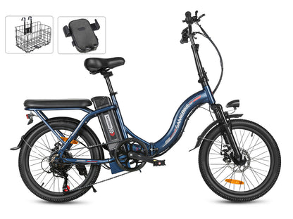 SAMEBIKE CY20 Folding Commuter E-Bike – Black – product image 1