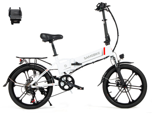 SAMEBIKE 20LVXD30-II Folding Electric Bike – White – product image 1
