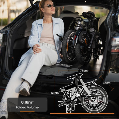 RYD Aero 16 Carbon Folding Electric Bike – Silver – product image 5