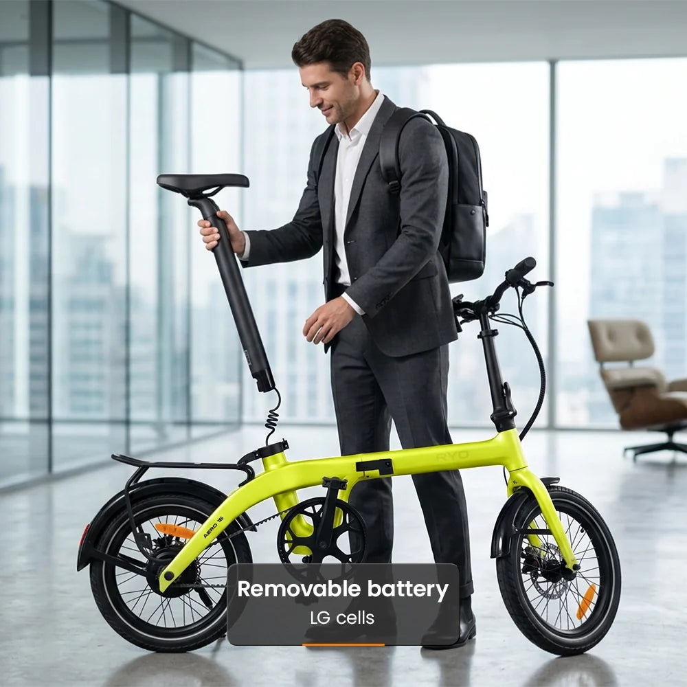 RYD Aero 16 Carbon Folding Electric Bike – Green – product image 8