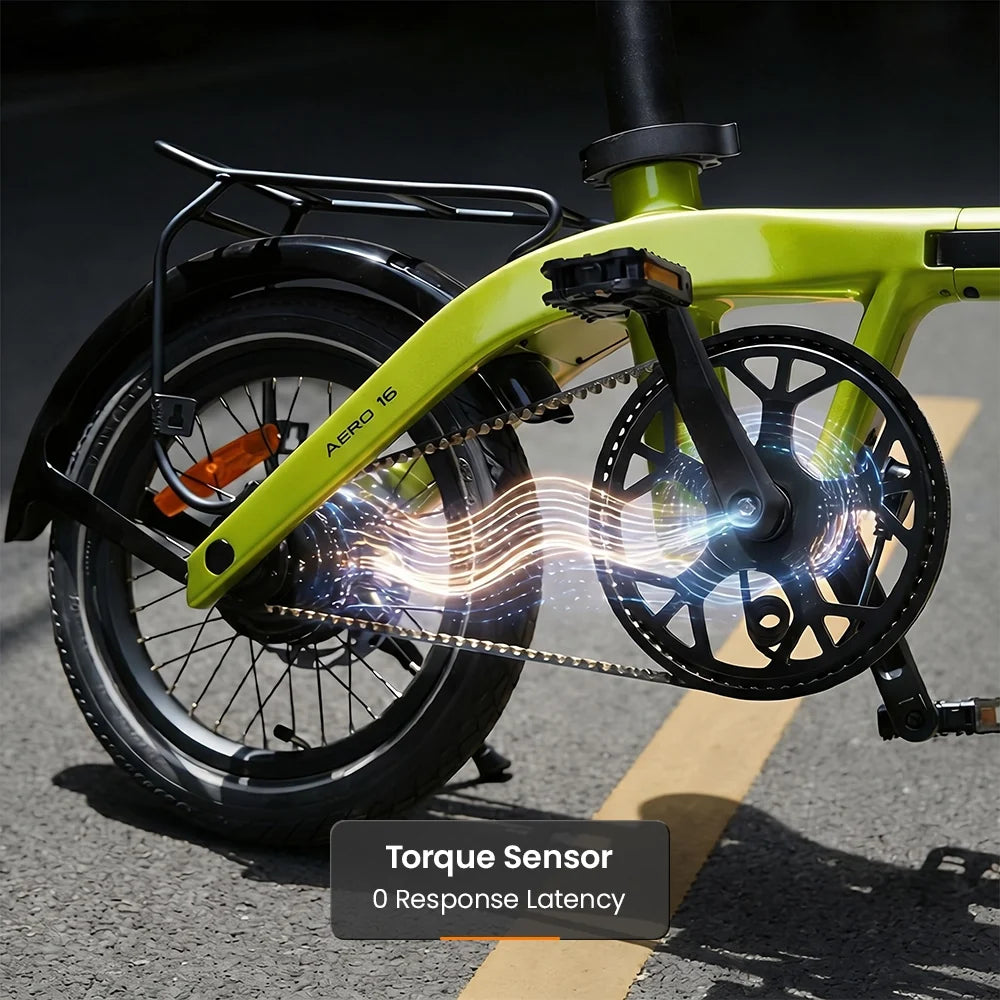 RYD Aero 16 Carbon Folding Electric Bike – Green – product image 9