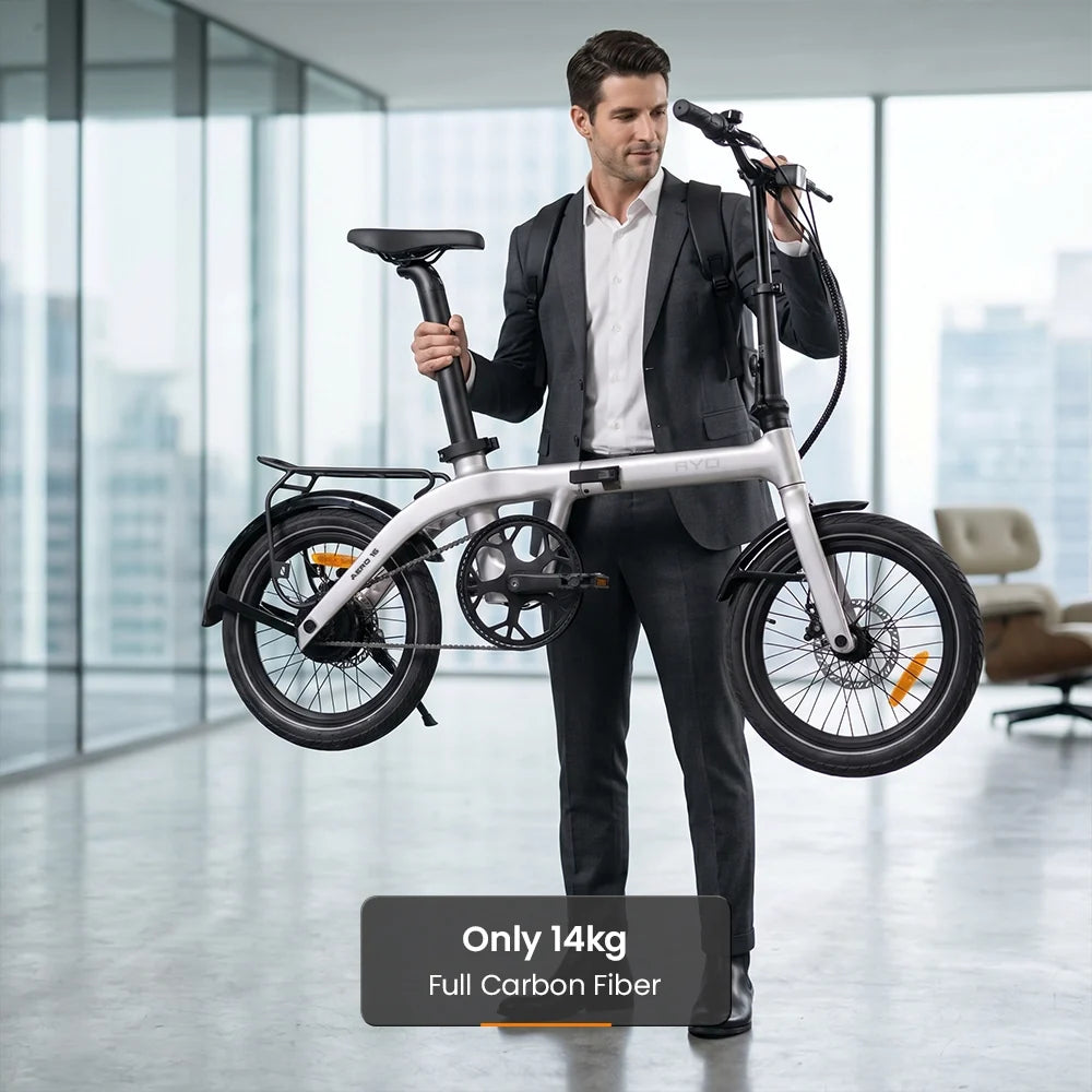 RYD Aero 16 Carbon Folding Electric Bike – Silver – product image 3