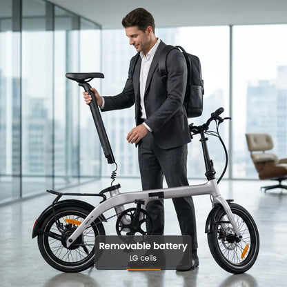 RYD Aero 16 Carbon Folding Electric Bike – Silver – product image 8