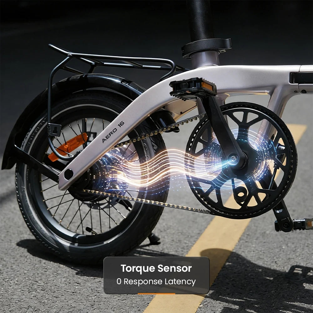 RYD Aero 16 Carbon Folding Electric Bike – Silver – product image 9